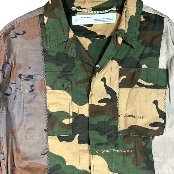 OFF-WHITE RECONSTRUCTED CAMO FIELD JACKET By Virgil Abloh Size Large - Picture 3 of 15